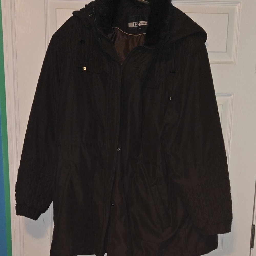 IZ Sport Plus Size Women's Brown Hooded Jacket